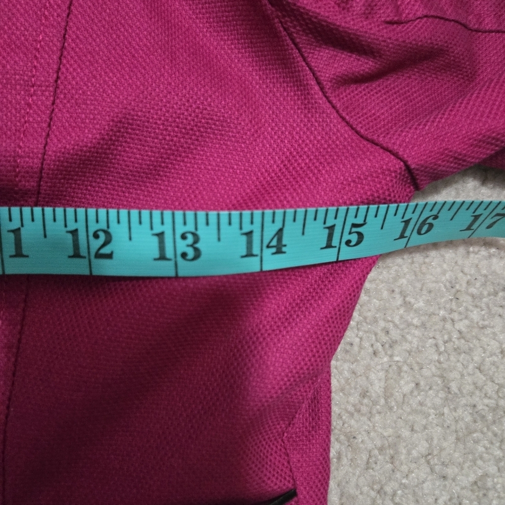 SOIA & KYO Pink Asymmetrical Zip Jacket With Neck Strap. Size XS - Picture 15 of 16